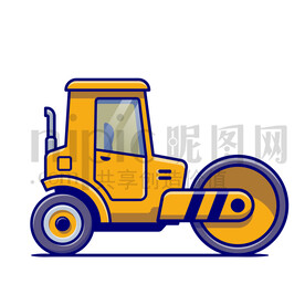 可爱卡通压路机