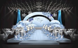 高级蓝白色婚礼