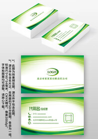 绿色线条农业科技环保食品名片