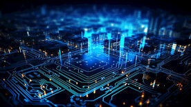 蓝色电路板背景