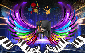 音乐工装背景墙