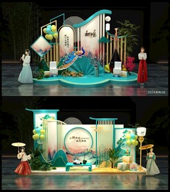 中国风美陈DP打卡点 