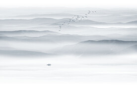 简约山水画背景墙