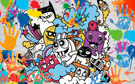 工装涂鸦背景墙