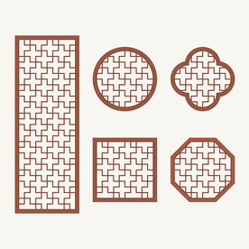 中式花纹 窗花格 镂空隔断