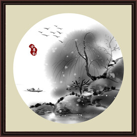 水墨山水无框画