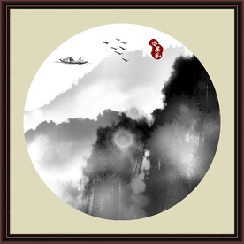 水墨山水无框画
