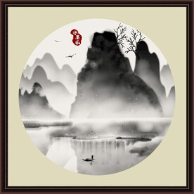 水墨山水无框画