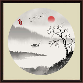 水墨山水无框画