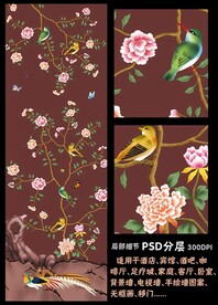 手绘花鸟壁纸