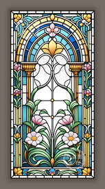 印度风情教堂蒂凡尼彩绘玻璃图案