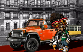 涂鸦汽车背景墙