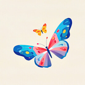 水彩风格蝴蝶手绘