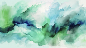 绿色水彩水墨背景