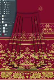 马面裙高清手绘分层