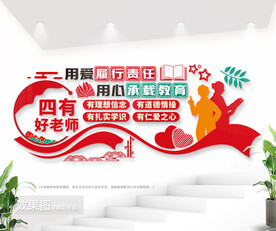 四有教师文化墙图片