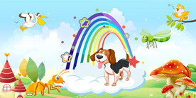 卡通小狗背景墙