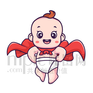 可爱卡通超级婴儿超人