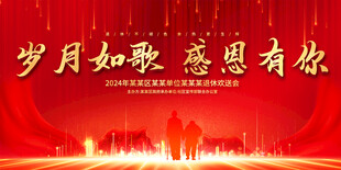 退休欢送会展板