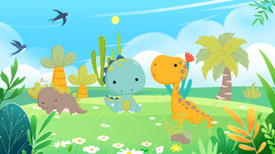 卡通恐龙背景画