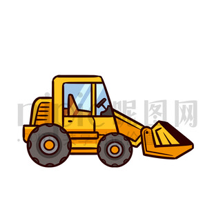 卡通铲土车工程车推土车