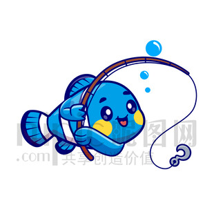 可爱卡通钓鱼比赛