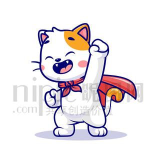 可爱卡通超人猫咪