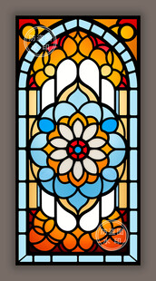 教堂蒂凡尼彩绘玻璃花窗图案