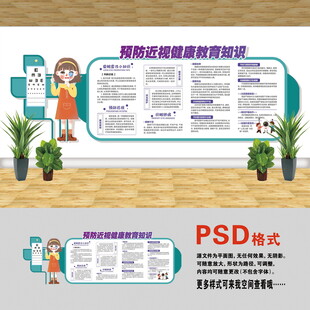 医院文化墙 预防近视
