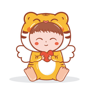 虎宝宝摆件卡通插画