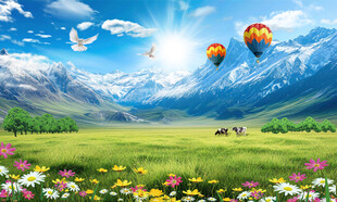 蓝天白云大草原