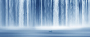 流水生财瀑布山水幕墙