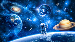 太空宇航员星球宇宙空间星空背景