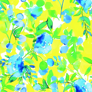 清新绿叶水彩图案