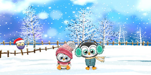 卡通女孩背景墙