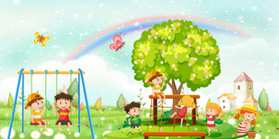 卡通游乐园六一儿童节