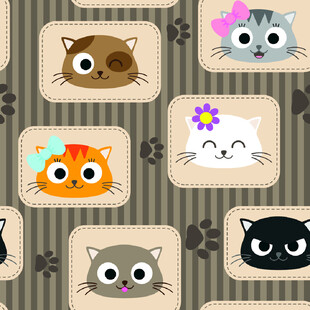 可爱猫咪图案背景设计