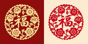 双福剪纸图案