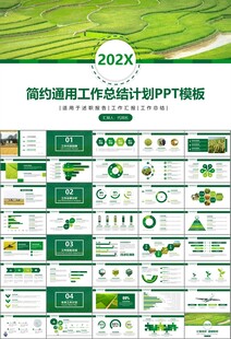 水稻农田农业种植大米PPT模板