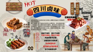四川卤味背景墙