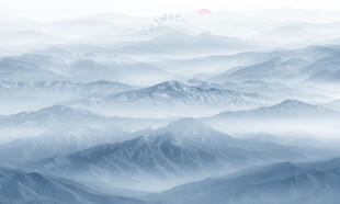 远山近水水墨风景