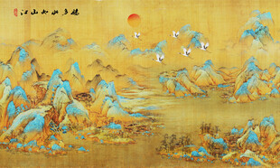 千里江山图背景墙