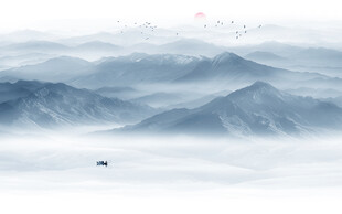 意境水墨山水画