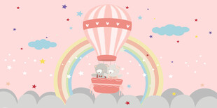 卡通儿童房背景墙