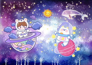 卡通儿童房背景墙