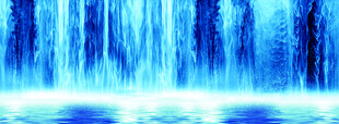 蓝色梦幻瀑布景观