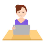 商务办公美女人物矢量插画