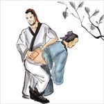 贴膏药古人国画传统中医水墨手绘