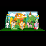 森系宝宝宴卡通背景图片