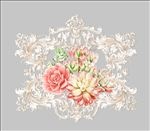 高清手绘多肉花卉墙纸印花